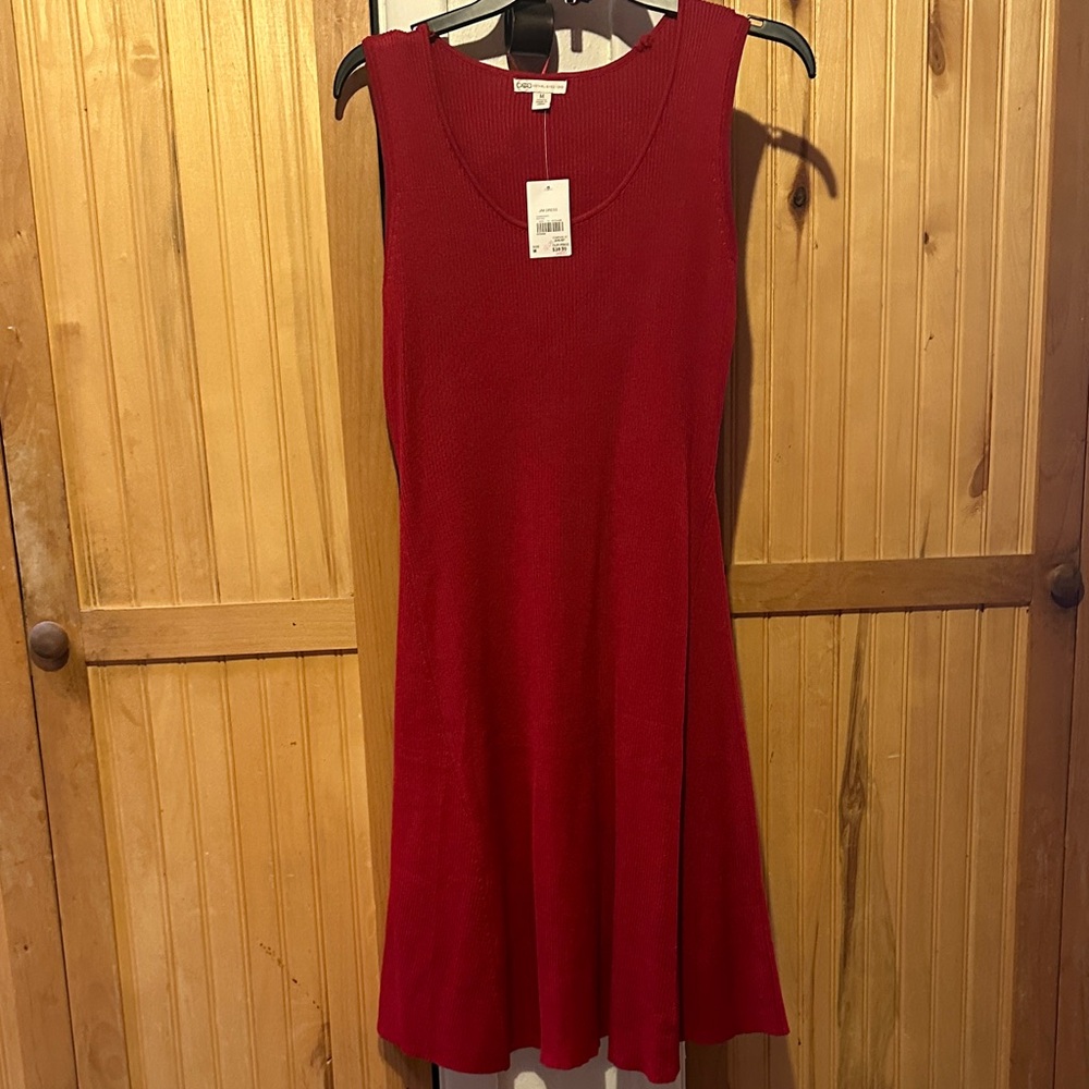 Cato Knit Red Dress Medium Length